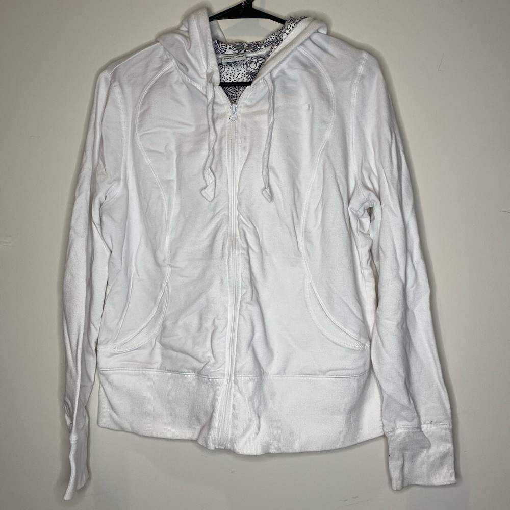 Athletic works, white, full-zip hoodie w pockets